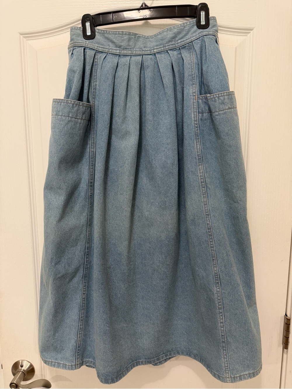 VTG 80s 90s LizWear Denim High Waist Full Pleated Skirt Cottagecore Prairie, M - Picture 14 of 15